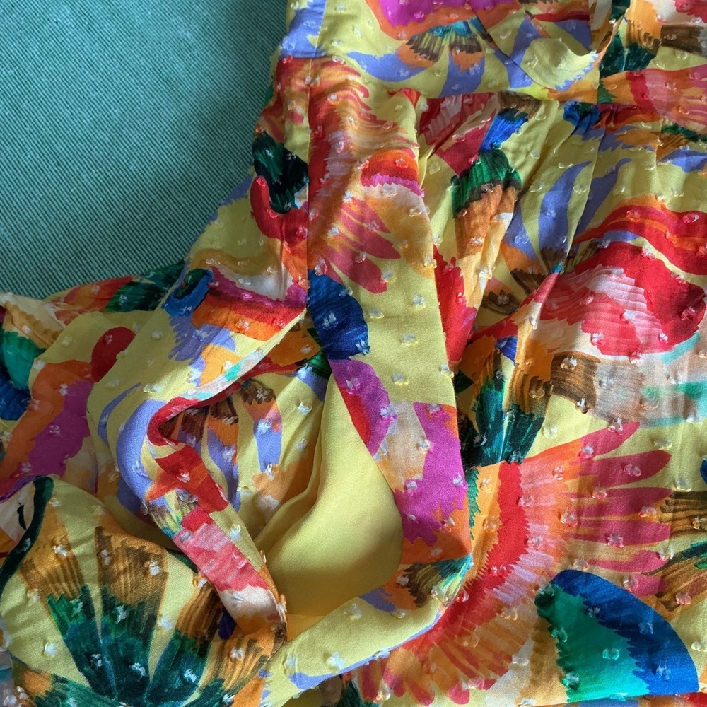 FARM Rio Yellow Floral Maxi Dress with Multicolor Print Size XL - Picture 7 of 14
